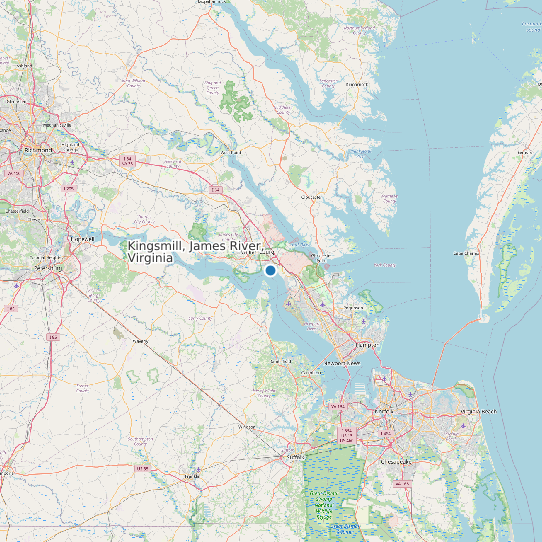 Kingsmill, James River, Virginia map