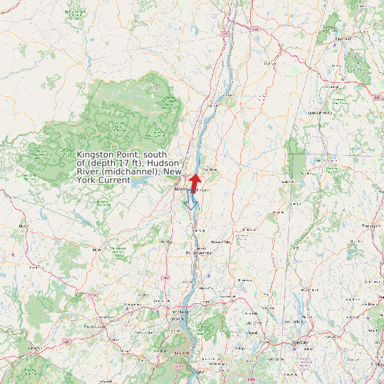 Kingston Point, south of (depth 17 ft), Hudson River (midchannel), New York Current map