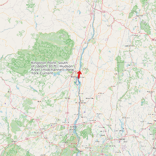 Kingston Point, south of (depth 30 ft), Hudson River (midchannel), New York Current map