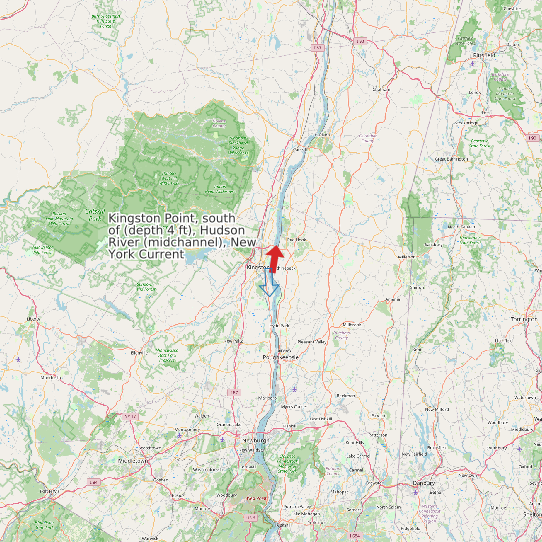 Map of Kingston Point, south of (depth 4 ft), Hudson River (midchannel), New York Current Prediction Station
