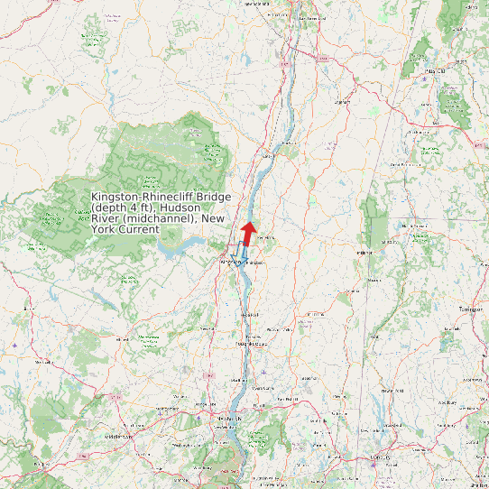 Map of Kingston-Rhinecliff Bridge (depth 4 ft), Hudson River (midchannel), New York Current Prediction Station