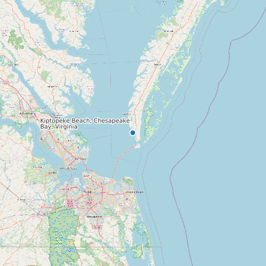 Map of Kiptopeke Beach, Chesapeake Bay, Virginia Tide Prediction Station