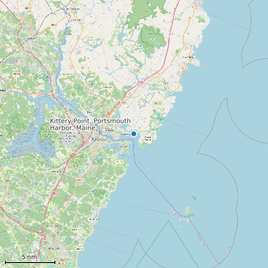 Map of Kittery Point, Portsmouth Harbor, Maine Tide Prediction Station