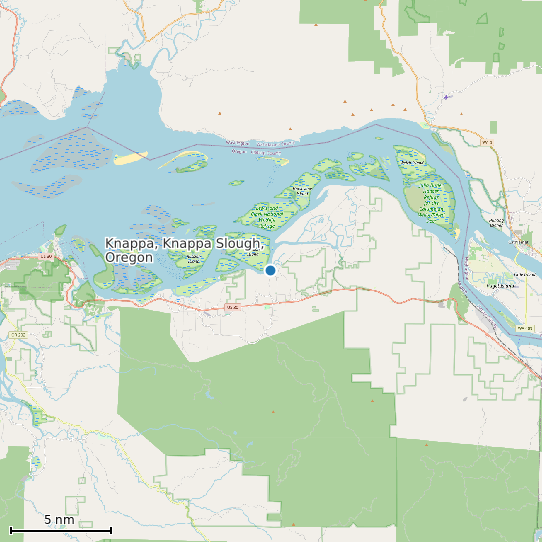 Map of Knappa, Knappa Slough, Oregon Tide Prediction Station