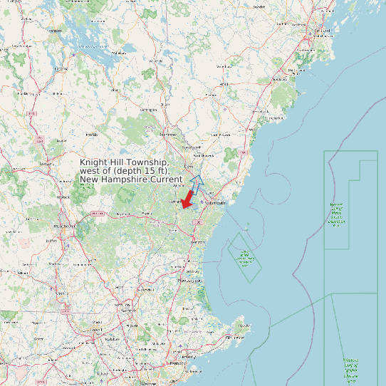 Knight Hill Township, west of (depth 15 ft), New Hampshire Current map