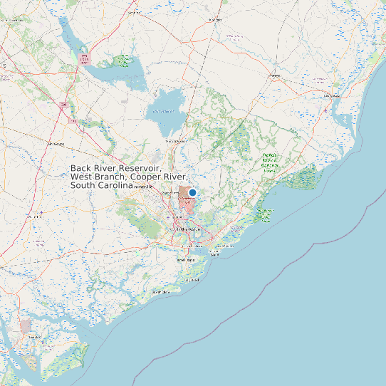 Back River Reservoir, West Branch, Cooper River, South Carolina map