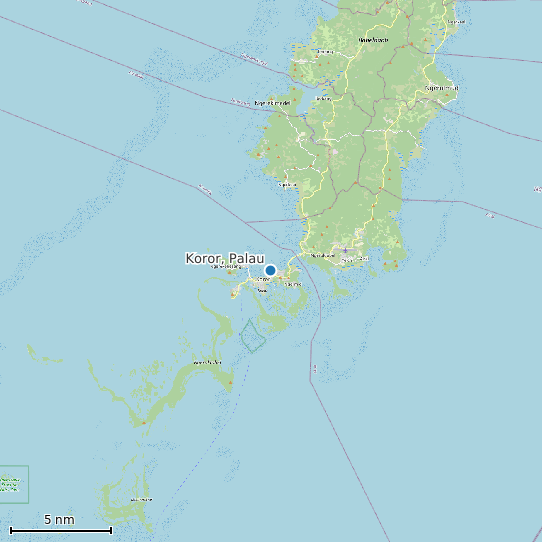 Map of Koror, Palau Tide Prediction Station
