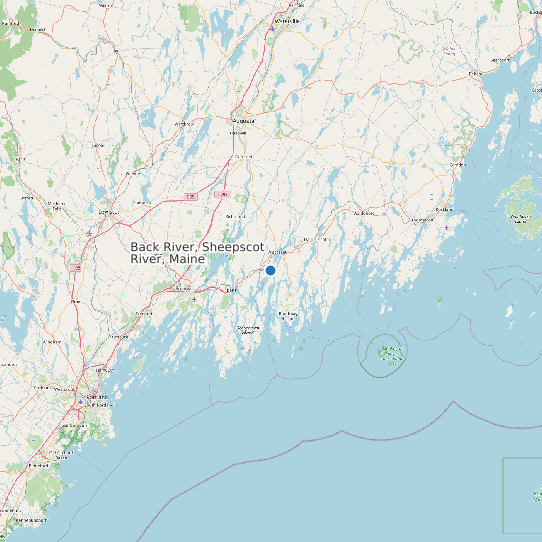 Map of Back River, Sheepscot River, Maine Tide Prediction Station