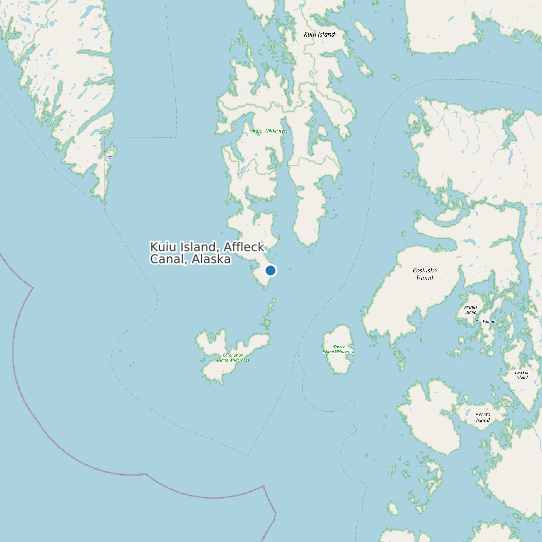 Map of Kuiu Island, Affleck Canal, Alaska Tide Prediction Station
