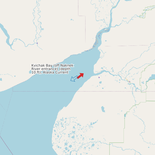 Kvichak Bay (off Naknek River entrance) (depth 10 ft), Alaska Current map