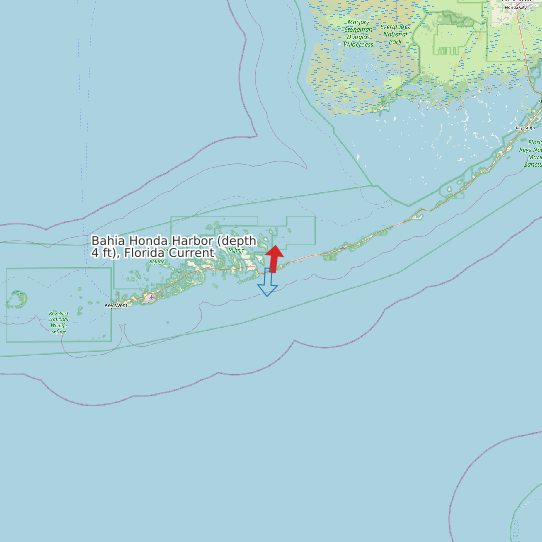 Map of Bahia Honda Harbor (depth 4 ft), Florida Current Prediction Station