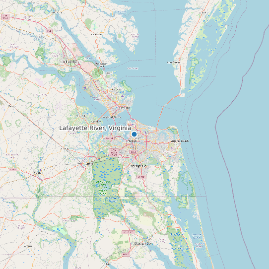 Map of Lafayette River, Virginia Tide Prediction Station