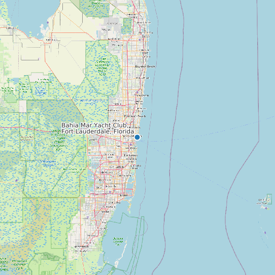Map of Bahia Mar Yacht Club, Fort Lauderdale, Florida Tide Prediction Station