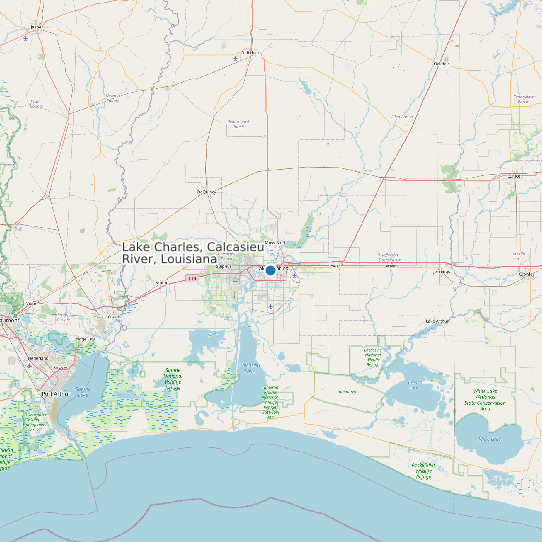 Map of Lake Charles, Calcasieu River, Louisiana Tide Prediction Station