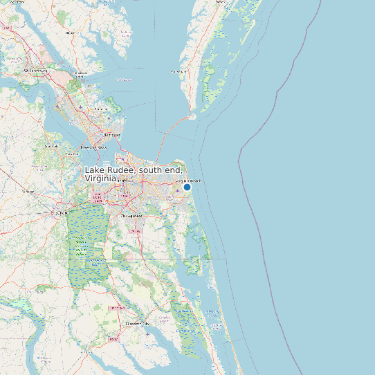 Lake Rudee, south end, Virginia map