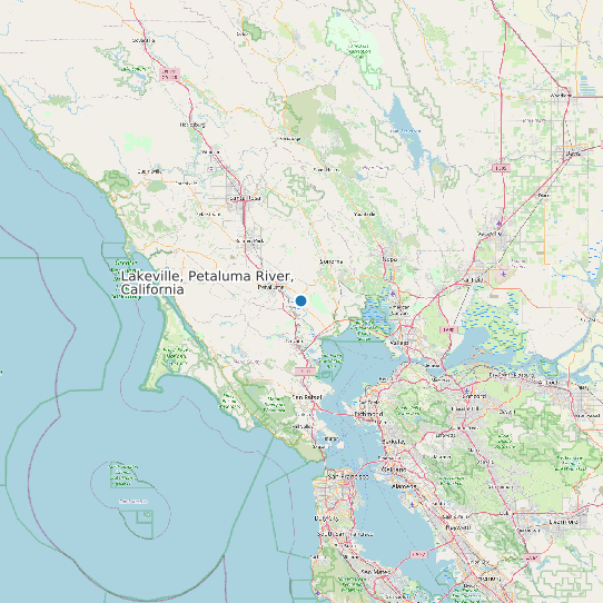 Lakeville, Petaluma River, California map