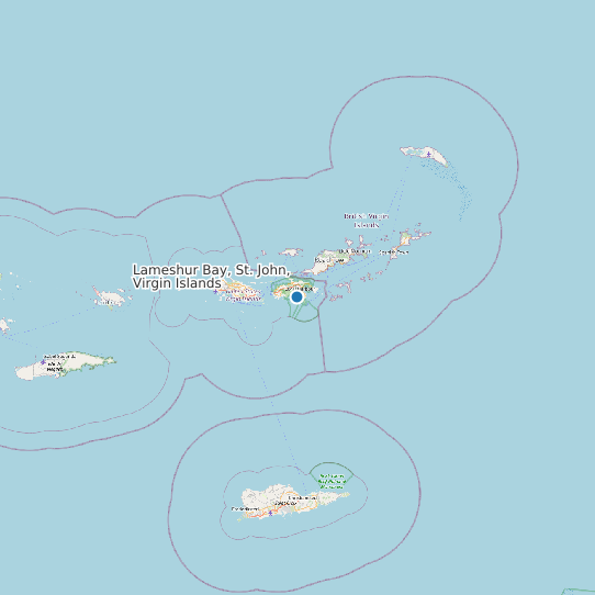 Map of Lameshur Bay, St. John, Virgin Islands Tide Prediction Station
