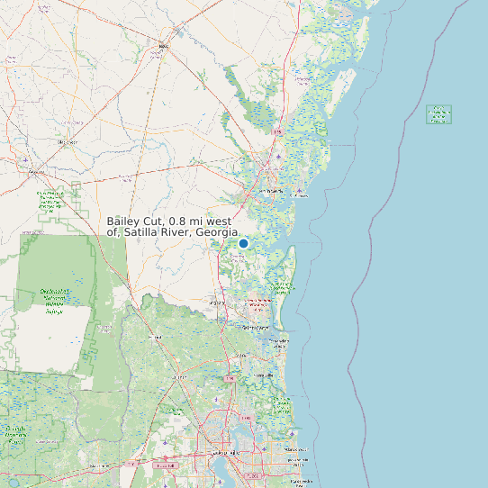 Map of Bailey Cut, 0.8 mi west of, Satilla River, Georgia Tide Prediction Station