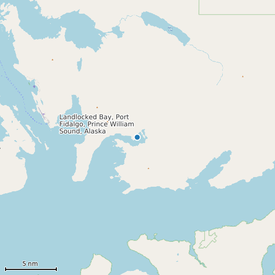 Map of Landlocked Bay, Port Fidalgo, Prince William Sound, Alaska Tide Prediction Station