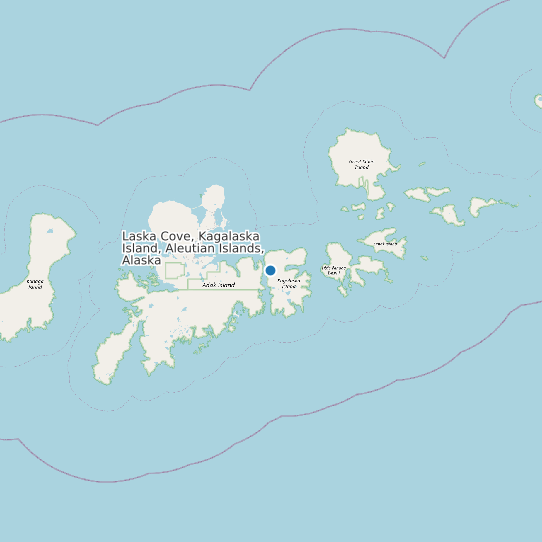 Map of Laska Cove, Kagalaska Island, Aleutian Islands, Alaska Tide Prediction Station