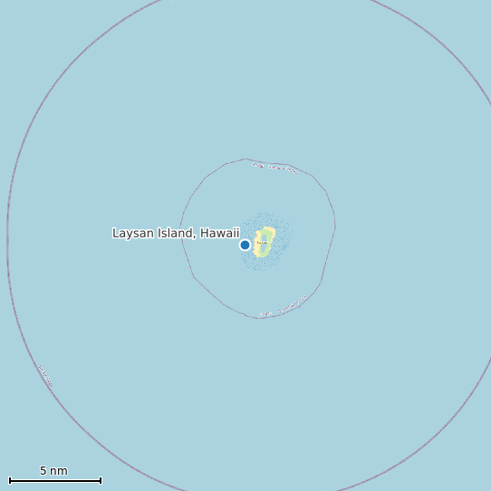 Map of Laysan Island, Hawaii Tide Prediction Station