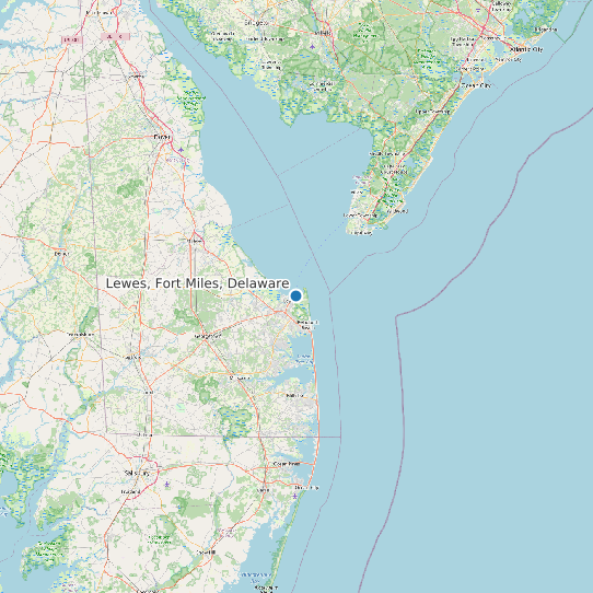 Lewes, Fort Miles, Delaware map