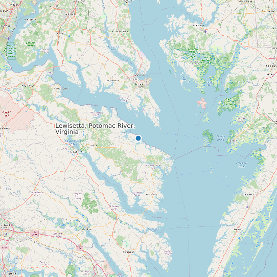 Lewisetta, Potomac River, Virginia map