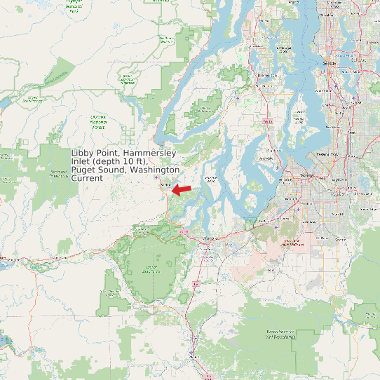 Libby Point, Hammersley Inlet (depth 10 ft), Puget Sound, Washington Current map