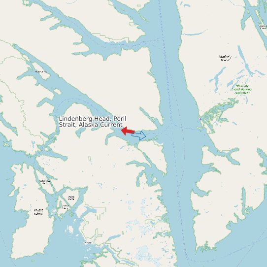 Lindenberg Head, Peril Strait, Alaska Current map