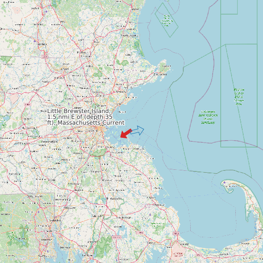 Map of Little Brewster Island, 1.5 nmi E of (depth 35 ft), Massachusetts Current Prediction Station