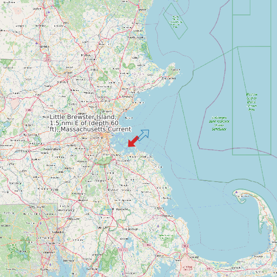 Little Brewster Island, 1.5 nmi E of (depth 60 ft), Massachusetts Current map