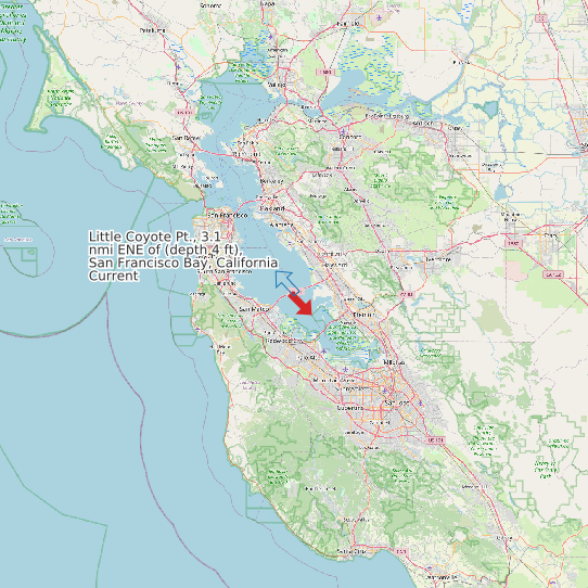 Little Coyote Pt., 3.1 nmi ENE of (depth 4 ft), San Francisco Bay, California Current map