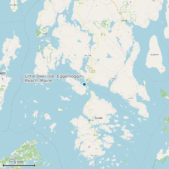 Map of Little Deer Isle, Eggemoggin Reach, Maine Tide Prediction Station