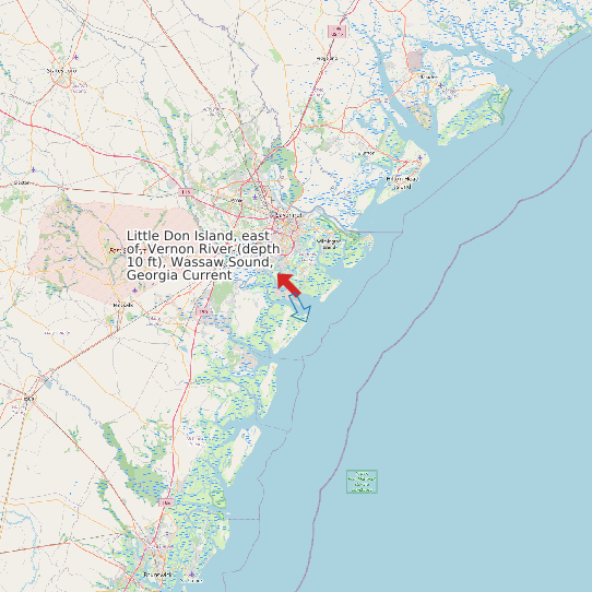 Map of Little Don Island, east of, Vernon River (depth 10 ft), Wassaw Sound, Georgia Current Prediction Station