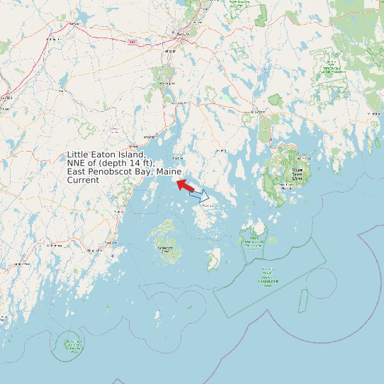 Little Eaton Island, NNE of (depth 14 ft), East Penobscot Bay, Maine Current map