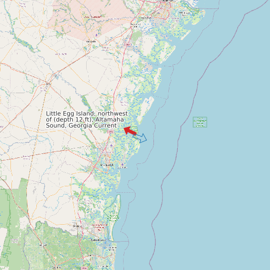 Map of Little Egg Island, northwest of (depth 12 ft), Altamaha Sound, Georgia Current Prediction Station