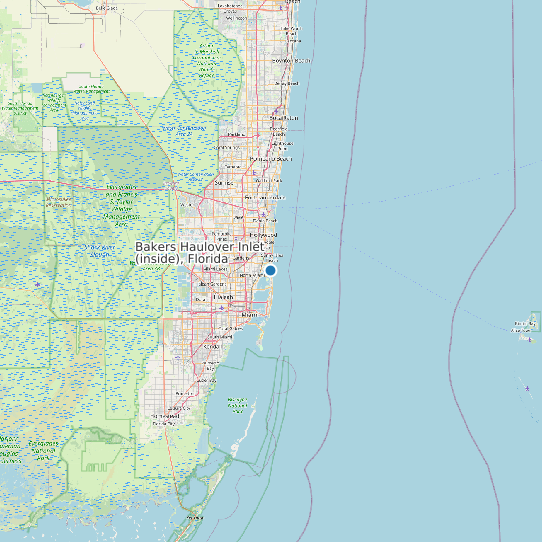 Bakers Haulover Inlet (inside), Florida map
