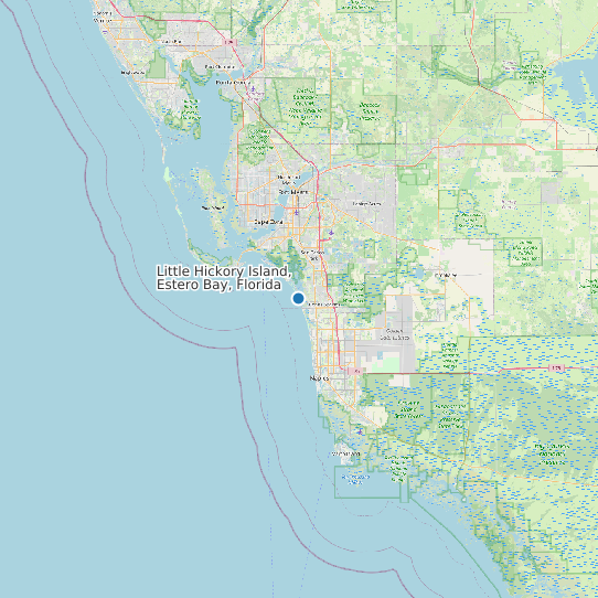 Map of Little Hickory Island, Estero Bay, Florida Tide Prediction Station