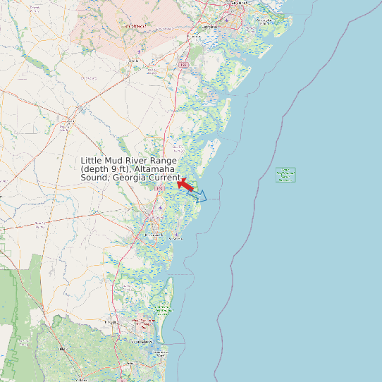 Little Mud River Range (depth 9 ft), Altamaha Sound, Georgia Current map