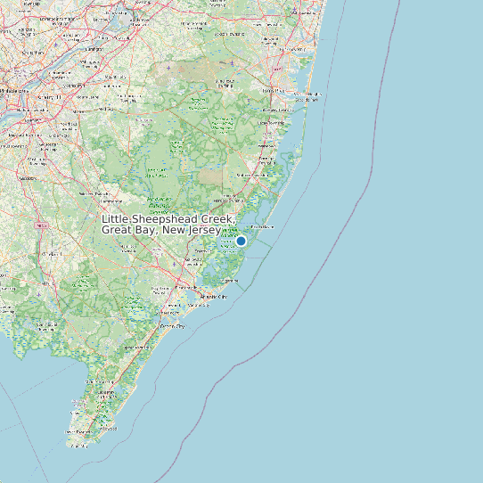 Little Sheepshead Creek, Great Bay, New Jersey map