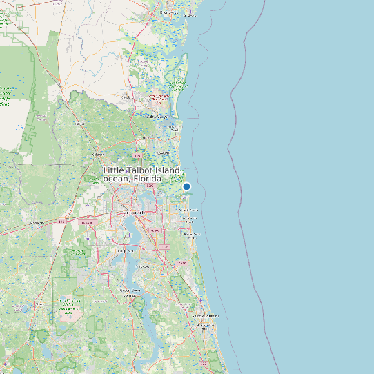 Map of Little Talbot Island, ocean, Florida Tide Prediction Station