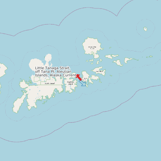 Little Tanaga Strait, off Tana Pt, Aleutian Islands, Alaska Current map