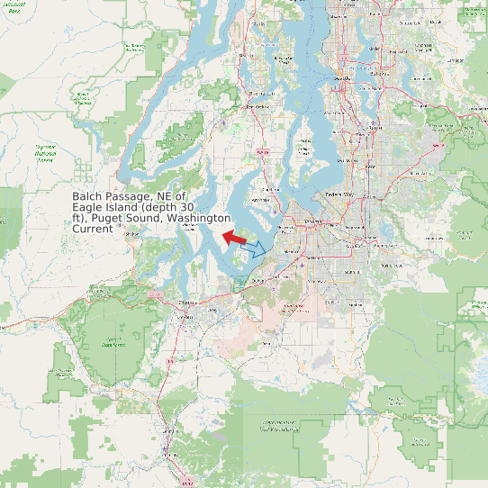 Map of Balch Passage, NE of Eagle Island (depth 30 ft), Puget Sound, Washington Current Prediction Station