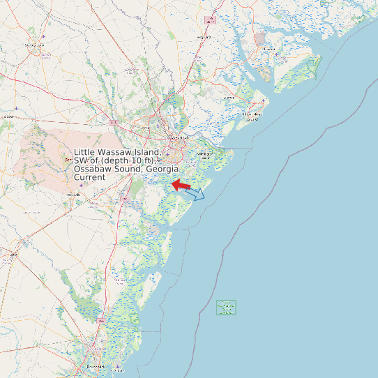 Little Wassaw Island, SW of (depth 10 ft), Ossabaw Sound, Georgia Current map