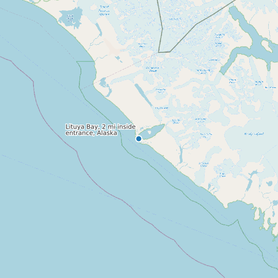 Lituya Bay, 2 mi inside entrance, Alaska map