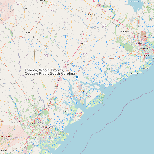 Map of Lobeco, Whale Branch, Coosaw River, South Carolina Tide Prediction Station