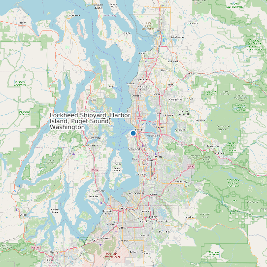 Lockheed Shipyard, Harbor Island, Puget Sound, Washington map