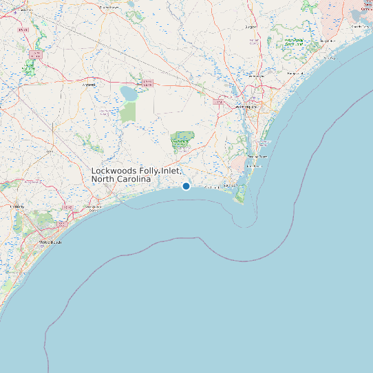Lockwoods Folly Inlet, North Carolina map