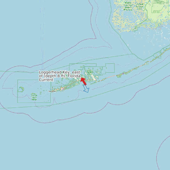 Loggerhead Key, east of (depth 8 ft), Florida Current map