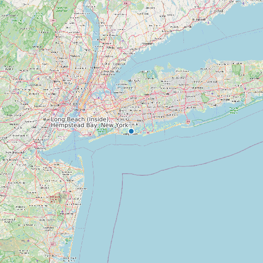 Long Beach (Inside), Hempstead Bay, New York map